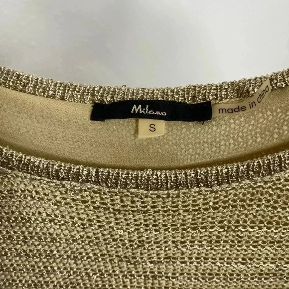 Milano Sequin Layered Zipper Back Detail Knit Sweater - Picture 5 of 6